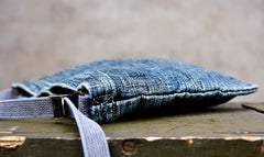 Blue Small Denim Crossbody Bag for Men Small Messnger Bag Womens Jeans Shoulder Bag - Feltify