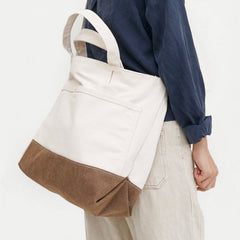 crossbody laptop tote​ Womens Canvas Tote Bag White&Khaki Canvas Handbag Womens Canvas Tote Bags for Men