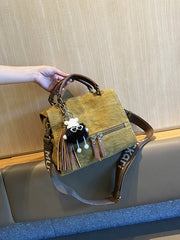 Dark Green Convertible Canvas Handbag Crossbody Bag With Outside Pockets Canvas Convertible Backpack Shoulder Bag - Feltify