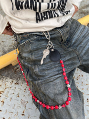 Red Skull Head Wallet Chain Skull Wallet Chains Red Skull Chain for Wallet - iChainWallets