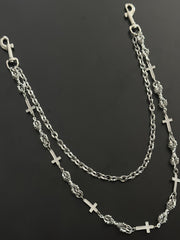 Mens Cross Wallet Chain Cool Vajra Biker Wallet Chain For Men