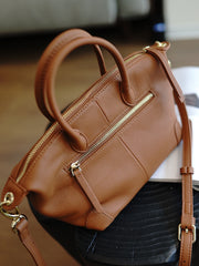 Classic Black Leather Small Work Handbag Women Large Work Shoulder Bag for Women