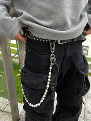 White Skull Chain for Wallet White Skull Head Wallet Chain Skull Wallet Chains - iChainWallets