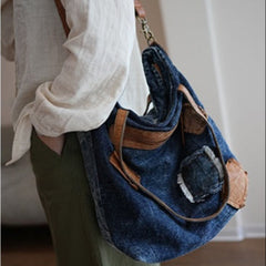 Denim Shoulder Blue Jean Bags Bag Large Denim Tote Crossbody Bag Jean Tote Bag - Feltify