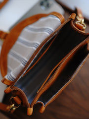 Vintage Brown Womens Small Saddle Shoulder Bag Small Satchel Side Bag Crossbody Purse for Ladies