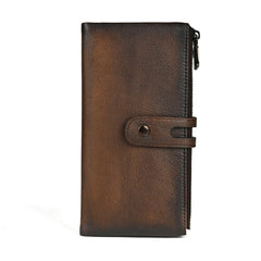 Buckle Mens Wallets That Holds A Lot of Cards Double Zipper Leather Wallet with Buckle for Men - iwalletsmen