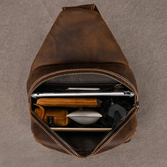 Brown Leather Sling Bag