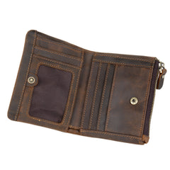 Mens Wallet with Coin Purse Billfold Leather Billfold with Coin Pocket - iwalletsmen