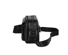 Mens Black Leather Crossbody Bag 