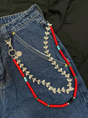 Red Double Wallet Chain