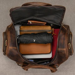 Vintage Leather Duffle Bag for Men 16L Mens Leather Weekend Bag Large Leather Duffle Bag 
