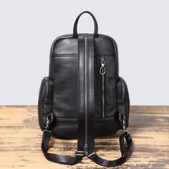 Black Leather Sling Backpack for Men - iwalletsmen