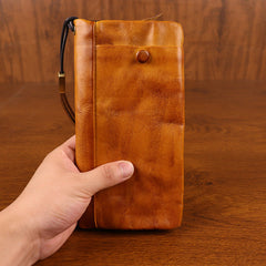 Leather Zip Wristlet Wallet Zip Wallet Wristlet for Men - iwalletsmen
