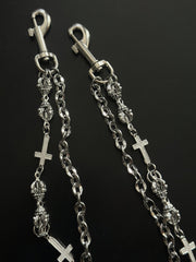 Cool Vajra Biker Wallet Chain For Men Mens Cross Double Wallet Chain