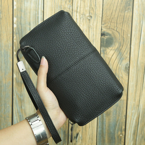 Brown Wristlet Clutch Wallet for Men Mens Clutch Leather Wallet