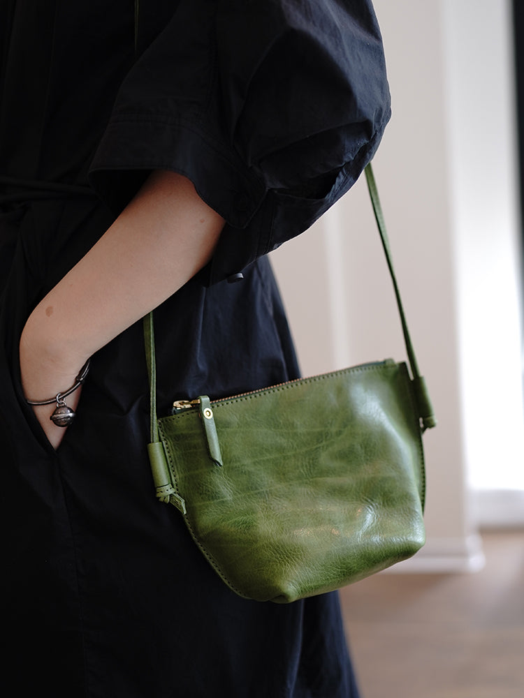 Vintage Green Womens Small Shoulder Bag Small Side Bag Crossbody Purse