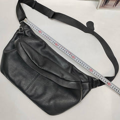 Large Leather Sling Bag for Big Guys - Multiple Angle