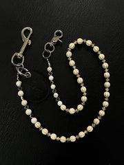White Turquoise Stone Beaded Wallet Chain Bead Wallet Chain - iChainWallets