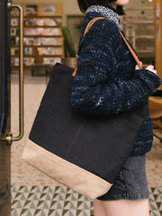 canvas tote bag black two tone canvas tote bags