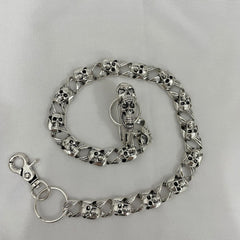 Silver Mens Skull Wallet Chain Cool Skull Wallet Chains Badass Skull Pants Chains For Men