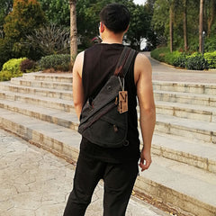 Large Canvas Sling Bag for Big Guys - Lifestyle