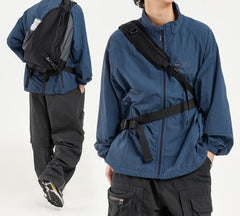Black Travel Large Sling Bag For Big Men