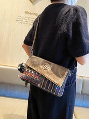Bohemian Denim Clutch Purse Denim Shoulder Bag Convertible Embroidery Jean Bag - Feltify