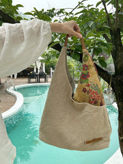 Womens Cotton&Linen Tote Handbags Women Handmade China Unique Tote Bag for Women