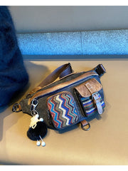 Canvas Boho Sling Bag Womens Crossbody Backpack Canvas Boho Embroidery Waist Bag - Feltify