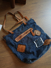 Denim Shoulder Blue Jean Bags Bag Large Denim Tote Crossbody Bag Jean Tote Bag - Feltify