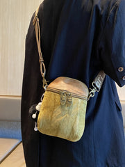 Green Canvas Vertical Shoulder Bag Canvas Crossbody Bag Phone Bag for Women - Feltify