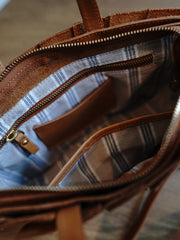 Vintage Black Leather Splicing Handbag Tote Women Handmade Tote Shoulder Bag for Women