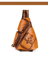 Leather Large Sling Bag for Big Guys