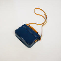 Handmade Womens Green Leather Cube Satchel Purse Womens School Shoulder Bag for Ladies