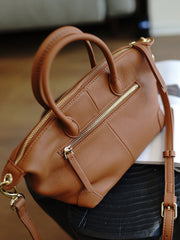 Classic Brown Leather Small Work Handbag Women Large Work Shoulder Bag for Women