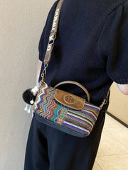 Canvas Small Boho Crossbody Bag Boho Canvas Small Handbag Embroidery Shoulder Bag - Feltify