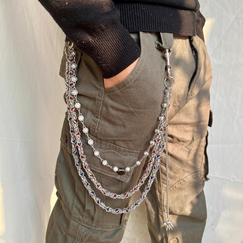 Pearl Wallet Chain Triple Ball Wallet Chain - Back View