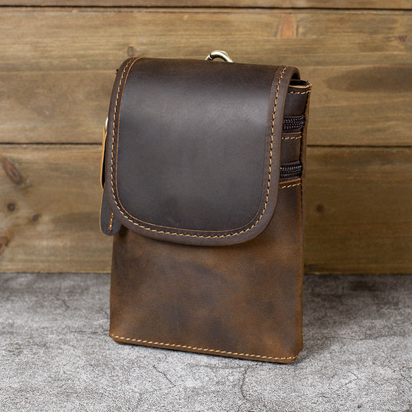 Cell Phone Belt Holster Mens Leather Belt Bag - iwalletsmen
