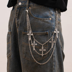 Cross Wallet Chain Mens Biker Wallet Chain - iChainWallets