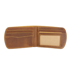Brown Leather ID Billfold Wallet - iwalletsmen