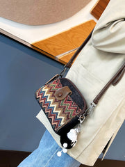 Bohemian Canvas Small Shoulder Bag Canvas Boho Embroidery Canvas Crossbody Bag - Feltify