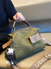 Canvas Convertible Crossbody Bag Handbag With outside Pocket Green Canvas Convertible Backpack Shoulder Bag - Feltify