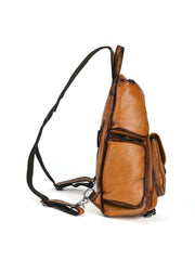 Leather Large Sling Backpack - Detail View