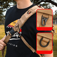 Khaki Tactical Canvas Large Sling Bag For Men Khaki Military Sling Bag For Big Men
