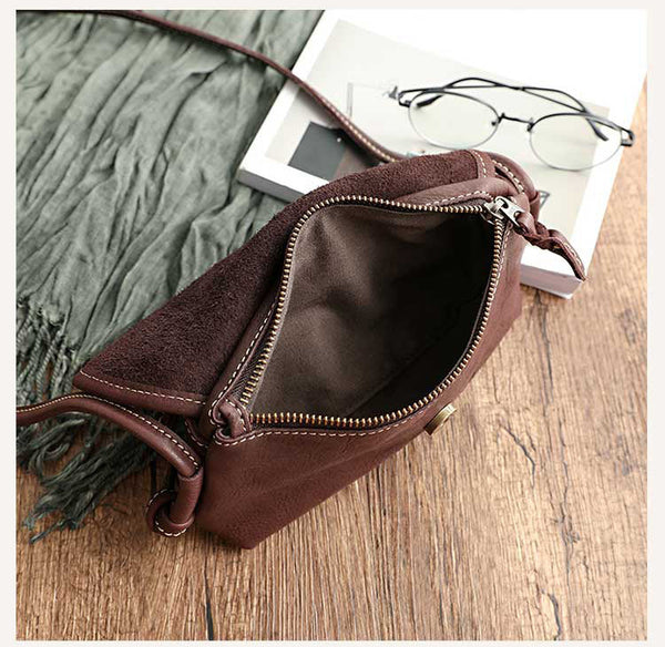Cute Tan Leather Small Crossbody bag for - Chain Detail