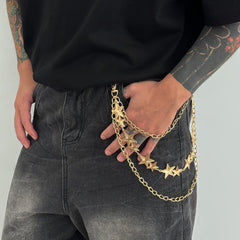Triple Wallet Chain Star Pants Chain 