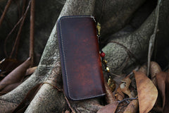 back of Handmade leather Geneisha biker wallet 