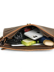 Brown Leather Clutch Pouch Men 