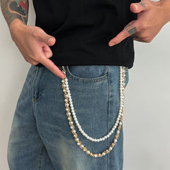 Pearl Wallet Chain Beaded Wallet Chain for Women 