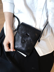 Classic Coffee Leather Small Phone Shoulder Bag Women Vertical Crossbody Bag for Women